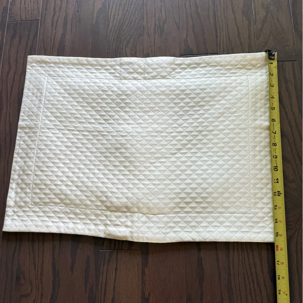 New! Restoration Hardware Diamond Cotton Ivory Boudoir Sham